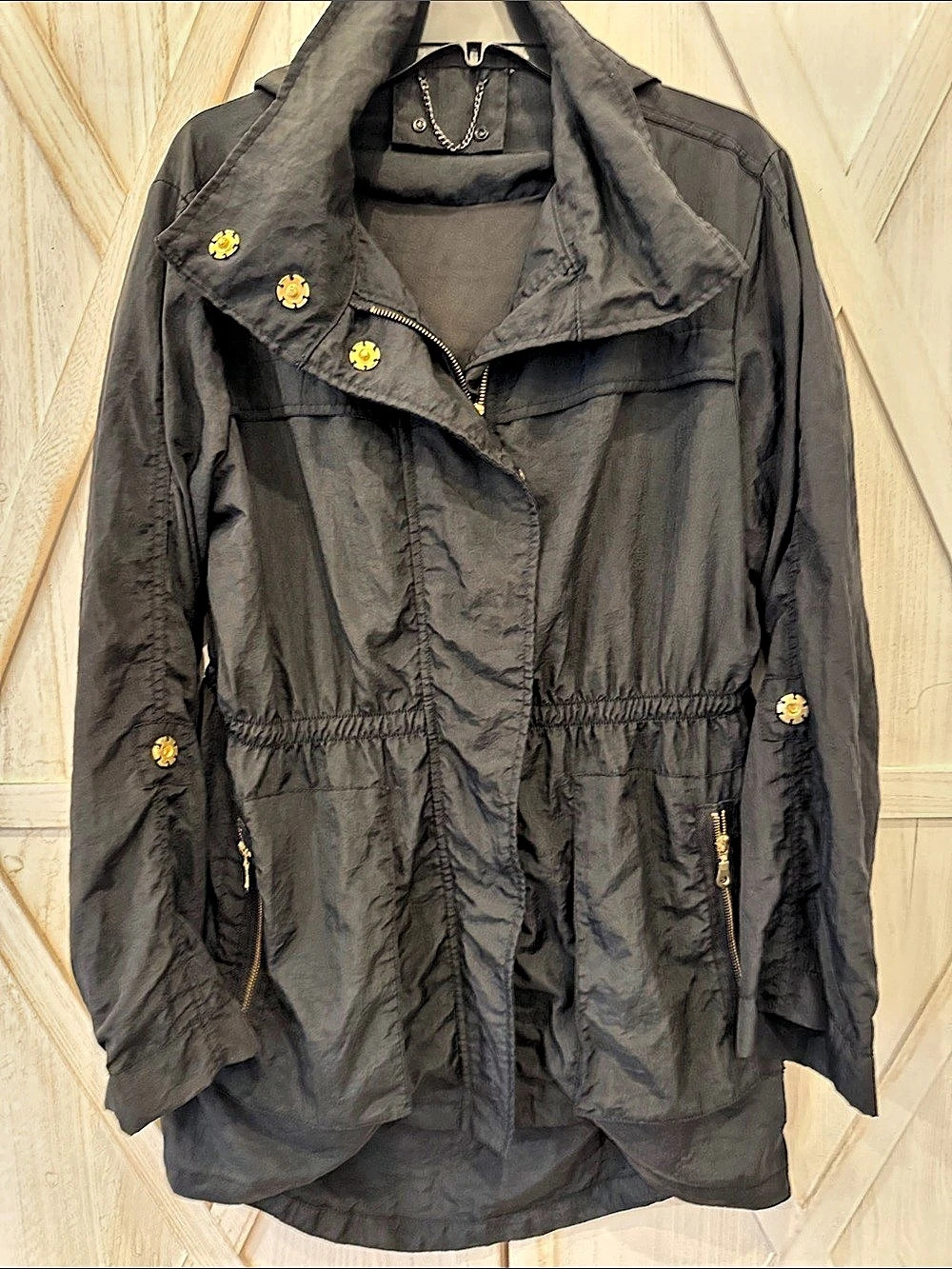 Trendy Michael Kors Black Utility Hooded Jacket